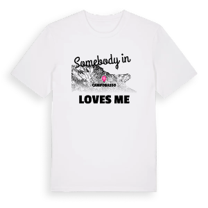 Någon i Campobasso älskar mig t-shirt – ekologisk bomull t-shirt från Pinshirt
