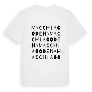 Macchiagodena ordlek t-shirt – ekologisk bomull t-shirt från Pinshirt