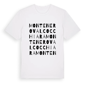 Montenero Val Cocchiara ordlek t-shirt – ekologisk bomull t-shirt från Pinshirt