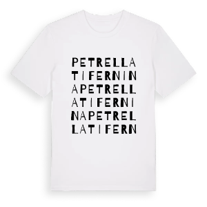 Petrella Tifernina ordlek t-shirt – ekologisk bomull t-shirt från Pinshirt