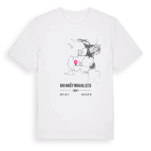 Kayaköy Mahallesi karta t-shirt – ekologisk bomull t-shirt från Pinshirt