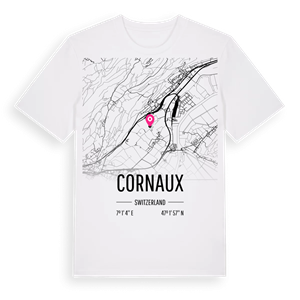 Cornaux karta t-shirt – ekologisk bomull t-shirt från Pinshirt