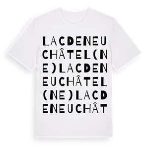 Lac de Neuchâtel (NE) ordlek t-shirt – ekologisk bomull t-shirt från Pinshirt