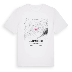 Les Planchettes karta t-shirt – ekologisk bomull t-shirt från Pinshirt