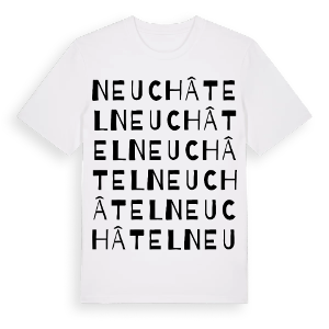 Neuchâtel ordlek t-shirt – ekologisk bomull t-shirt från Pinshirt