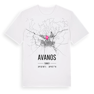 Avanos karta t-shirt – ekologisk bomull t-shirt från Pinshirt