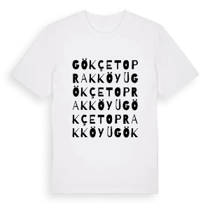 Gökçetoprak Köyü ordlek t-shirt – ekologisk bomull t-shirt från Pinshirt