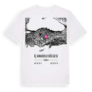 İç Anadolu Bölgesi karta t-shirt – ekologisk bomull t-shirt från Pinshirt
