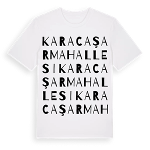 Karacaşar Mahallesi ordlek t-shirt – ekologisk bomull t-shirt från Pinshirt