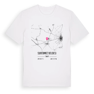 Suvermez Beldesi karta t-shirt – ekologisk bomull t-shirt från Pinshirt