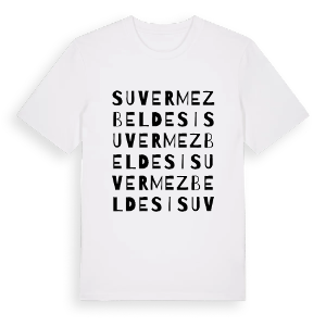 Suvermez Beldesi ordlek t-shirt – ekologisk bomull t-shirt från Pinshirt