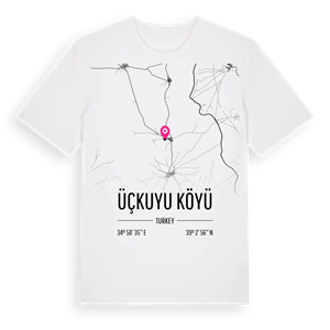 Üçkuyu Köyü karta t-shirt – ekologisk bomull t-shirt från Pinshirt