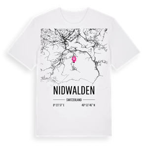 Nidwalden karta t-shirt – ekologisk bomull t-shirt från Pinshirt