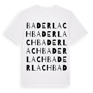 Bad Erlach ordlek t-shirt – ekologisk bomull t-shirt från Pinshirt