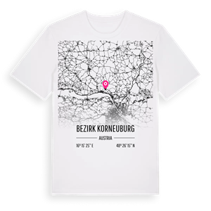 Bezirk Korneuburg karta t-shirt – ekologisk bomull t-shirt från Pinshirt