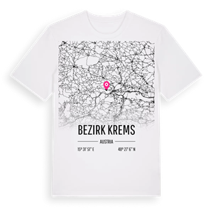 Bezirk Krems karta t-shirt – ekologisk bomull t-shirt från Pinshirt