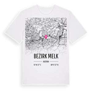 Bezirk Melk karta t-shirt – ekologisk bomull t-shirt från Pinshirt