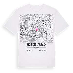 Bezirk Mistelbach karta t-shirt – ekologisk bomull t-shirt från Pinshirt