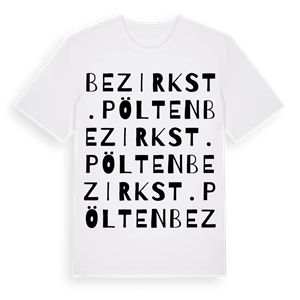 Bezirk St. Pölten ordlek t-shirt – ekologisk bomull t-shirt från Pinshirt
