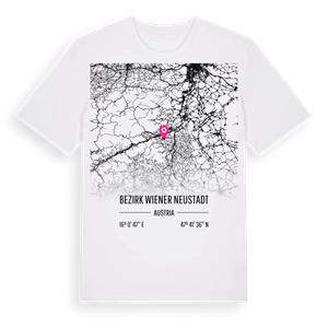 Bezirk Wiener Neustadt karta t-shirt – ekologisk bomull t-shirt från Pinshirt