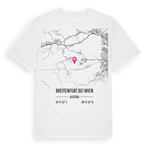 Breitenfurt bei Wien karta t-shirt – ekologisk bomull t-shirt från Pinshirt