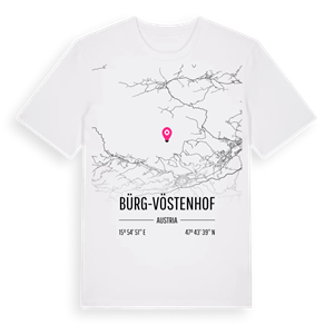 Bürg-Vöstenhof karta t-shirt – ekologisk bomull t-shirt från Pinshirt