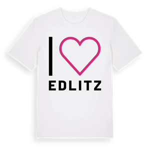 Jag älskar Edlitz t-shirt stort tryck – ekologisk bomull t-shirt från Pinshirt