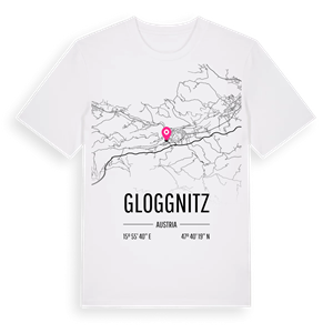 Gloggnitz karta t-shirt – ekologisk bomull t-shirt från Pinshirt