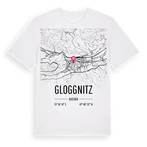 Gloggnitz karta t-shirt – ekologisk bomull t-shirt från Pinshirt