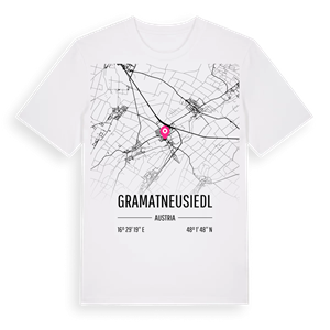 Gramatneusiedl karta t-shirt – ekologisk bomull t-shirt från Pinshirt
