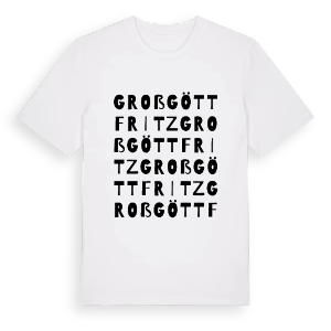 Großgöttfritz ordlek t-shirt – ekologisk bomull t-shirt från Pinshirt
