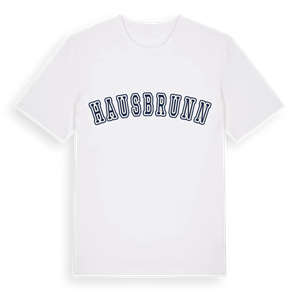Hausbrunn college t-shirt – ekologisk bomull t-shirt från Pinshirt