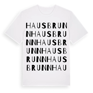 Hausbrunn ordlek t-shirt – ekologisk bomull t-shirt från Pinshirt