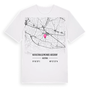 Katastralgemeinde Absdorf karta t-shirt – ekologisk bomull t-shirt från Pinshirt