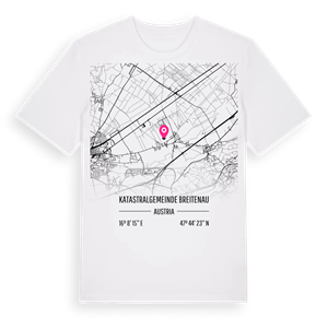 Katastralgemeinde Breitenau karta t-shirt – ekologisk bomull t-shirt från Pinshirt
