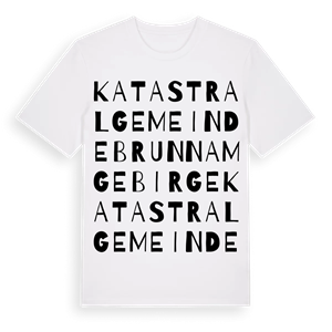 Katastralgemeinde Brunn am Gebirge ordlek t-shirt – ekologisk bomull t-shirt från Pinshirt