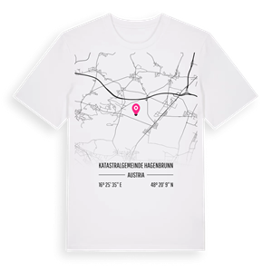 Katastralgemeinde Hagenbrunn karta t-shirt – ekologisk bomull t-shirt från Pinshirt