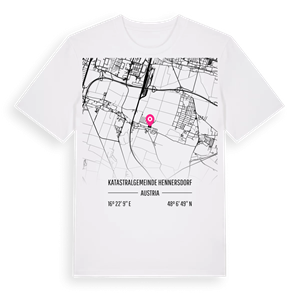 Katastralgemeinde Hennersdorf karta t-shirt – ekologisk bomull t-shirt från Pinshirt