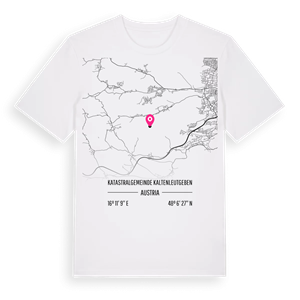 Katastralgemeinde Kaltenleutgeben karta t-shirt – ekologisk bomull t-shirt från Pinshirt