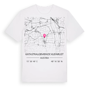 Katastralgemeinde Kleinrust karta t-shirt – ekologisk bomull t-shirt från Pinshirt