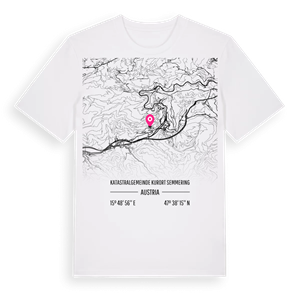 Katastralgemeinde Kurort Semmering karta t-shirt – ekologisk bomull t-shirt från Pinshirt