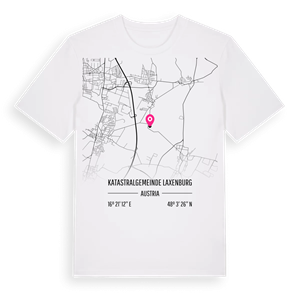 Katastralgemeinde Laxenburg karta t-shirt – ekologisk bomull t-shirt från Pinshirt