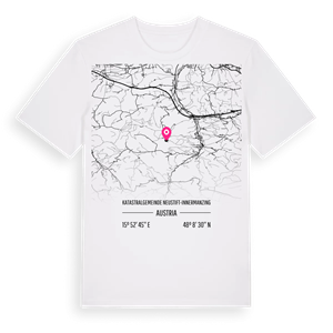Katastralgemeinde Neustift-Innermanzing karta t-shirt – ekologisk bomull t-shirt från Pinshirt