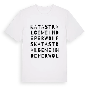 Katastralgemeinde Perwolfs ordlek t-shirt – ekologisk bomull t-shirt från Pinshirt
