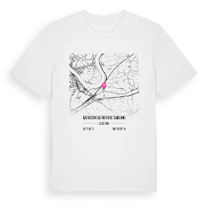 Katastralgemeinde Sarling karta t-shirt – ekologisk bomull t-shirt från Pinshirt