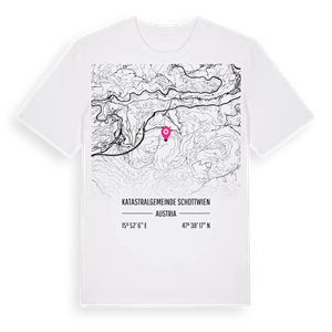 Katastralgemeinde Schottwien karta t-shirt – ekologisk bomull t-shirt från Pinshirt