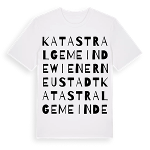 Katastralgemeinde Wiener Neustadt ordlek t-shirt – ekologisk bomull t-shirt från Pinshirt