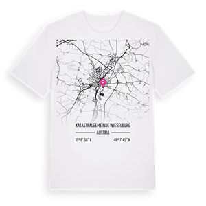 Katastralgemeinde Wieselburg karta t-shirt – ekologisk bomull t-shirt från Pinshirt