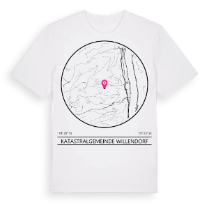 Katastralgemeinde Willendorf t-shirt – ekologisk bomull t-shirt från Pinshirt