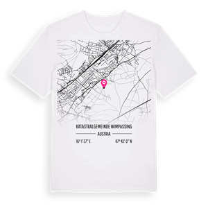 Katastralgemeinde Wimpassing karta t-shirt – ekologisk bomull t-shirt från Pinshirt